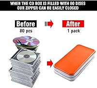 Vista 16 de Caja de CD Billetera, 80 Capacidad DVD VCD Medios Blu-ray Caso Cartera Titular Organizador de Almacenamiento (Plata)