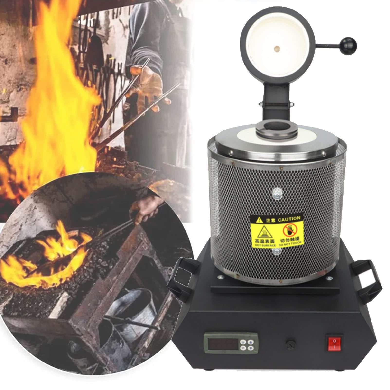 Horno de fusión digital de 1750W que evita impurezas en fundición de oro y plata