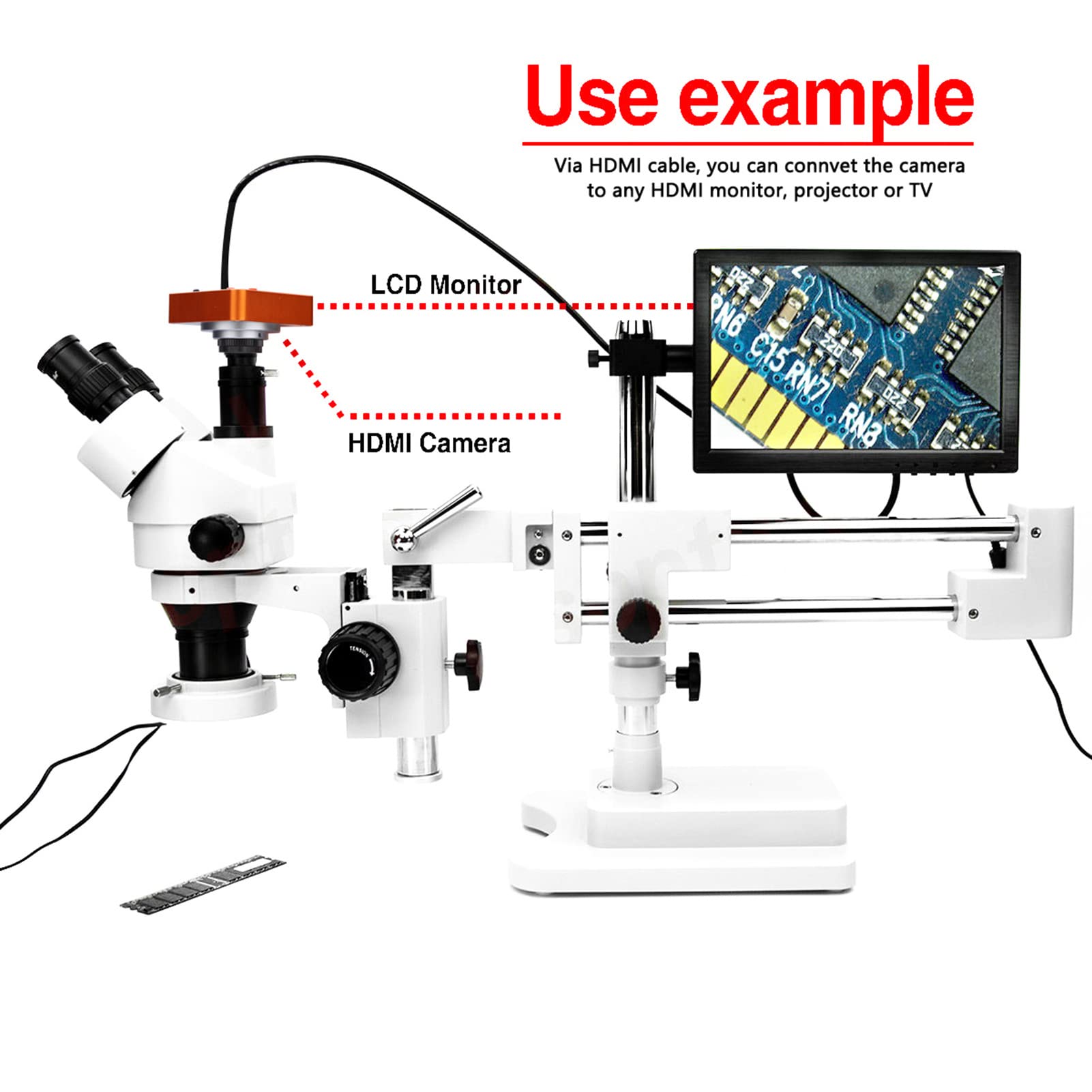 Cryfokt Kamera Mikroskopowa 21 MP z Mocowaniem Typu C, i USB – Kamera Wideo HD 2K/1080P z obsługą Kart TF i pilotem; Przeznaczona do Mikroskopów Przemysłowych, Monitorów, Pro
