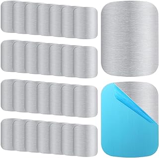 30 Pack Adhesive Metal Plate for Magnets, 2.56x1.77 Inch Metal Strips for Magnetic Mount, Steel Sheets for Car Phone Holder & Non-Steel Vents (0.02 in Thick)