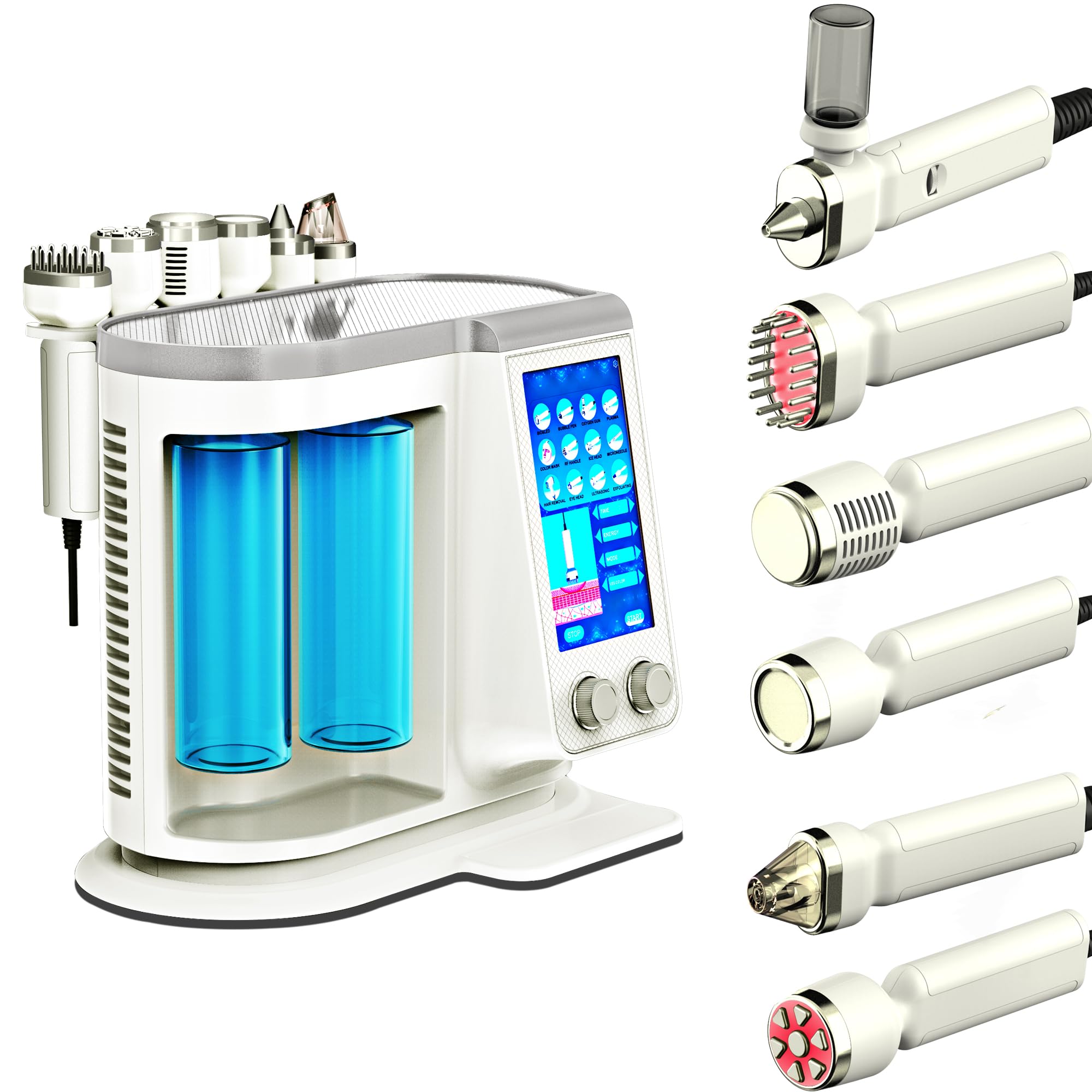 Elitzia Hydro Diamond ETQP701 Aqua Peel Appareil de soins de la peau pour le visage Hydrogène Oxygène RF EMS Électroporation Plasma Marteau à froid pour favoriser l'absorption Hydratation Salon de
