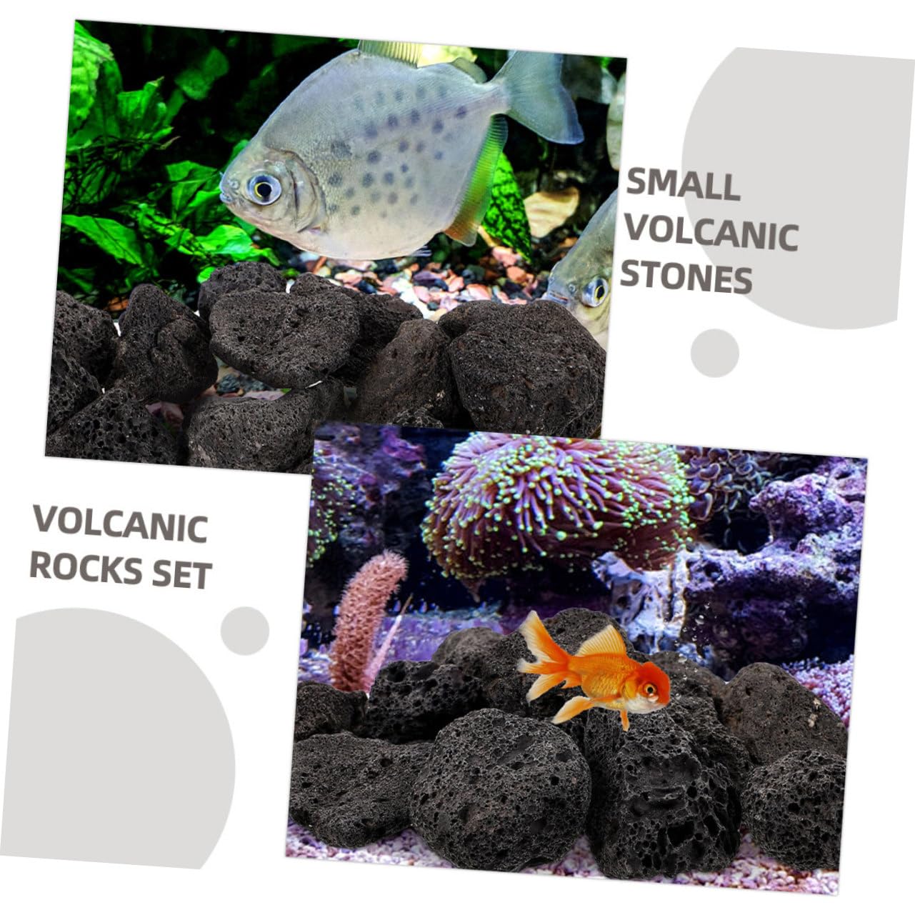 Vulkangestein-Ornament Dekosteine Für Aquarium Naturstein Blumentopf-Dekoration Aquarium-Dekoration Stein-Set