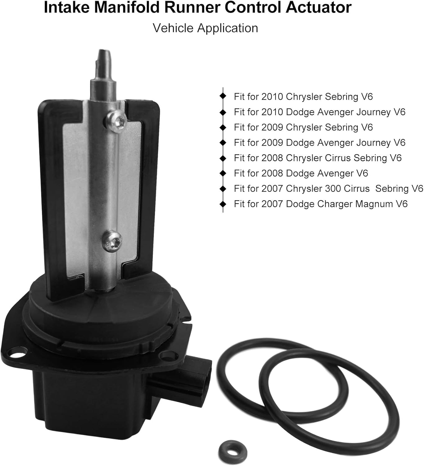 68020076AB, Intake Manifold Runner Control Tuning Valve for Chrysler Sebring Dodge Avenger Journey Charger V6 215 3.5L, V6 167 2.7L Engine, Intake Manifold Runner Actuator Tuning Valve Motor, 911-406