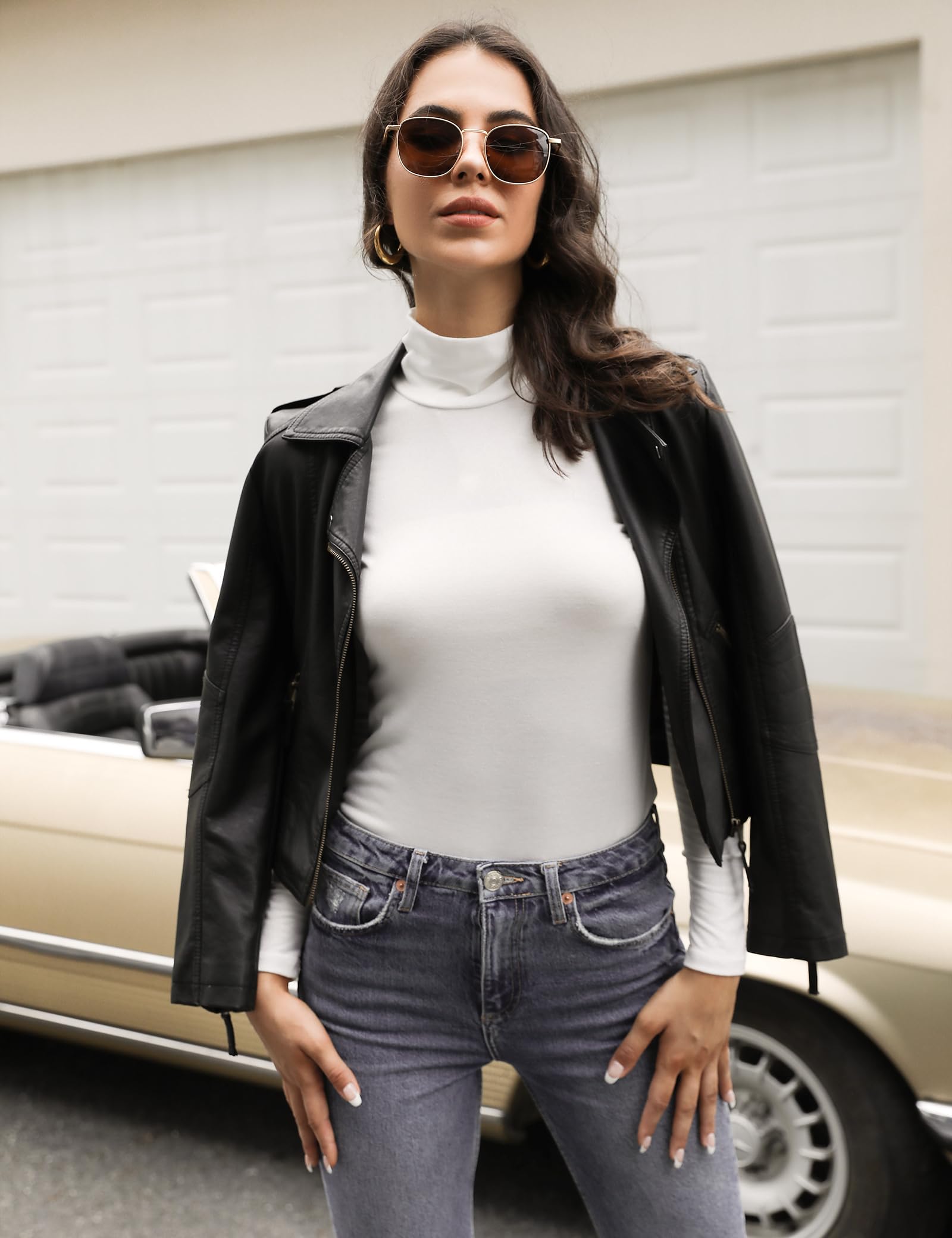 Aottori Maglia Donna Collo Alto Dolcevita Manica Lunga Lupetto Leggero Aderente Basic Top Elegante Intimo Traspirante Sottogiacca Elasticizzato Primavera Autunno