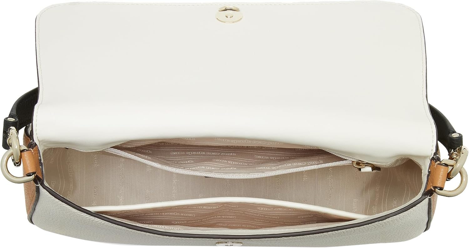 kate spade new york womens Hudson Pebbled Leather Flap Shoulder Bag