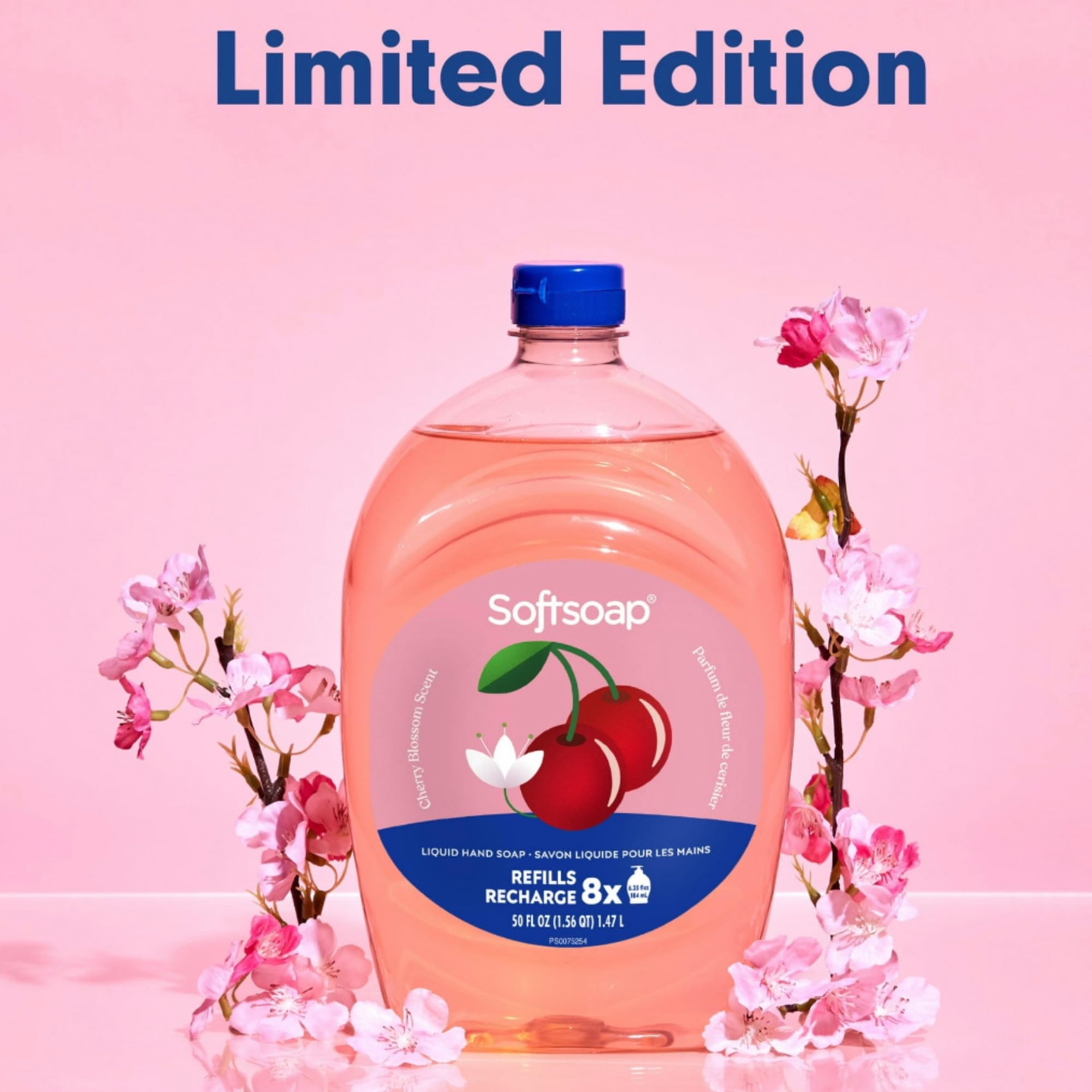 Softsoap Limited Edition Seasonal Scents | Extra Large Refill Bottles, 100 FL Oz Total, 2-50 Fl Oz Bottles for Refilling Liquid Hand Wash (Cherry Blossom)