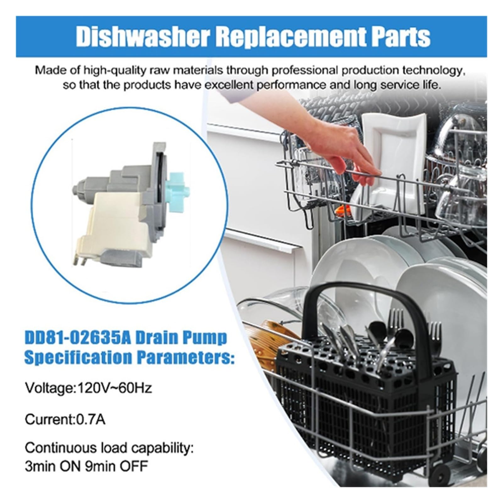 A27T-DD81-02635A Bomba De Drenaje for Lavavajillas B20-3A01 Piezas De Drenaje Limpiador W80R2031US/AA Piezas De Repuesto for Lavavajillas De Cocina