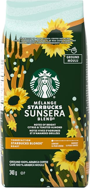 STARBUCKS SUNSERA BLEND, Blonde Roast Ground Coffee, 340 g | Smooth Blend Arabica Coffee, Citrus & Almond Notes