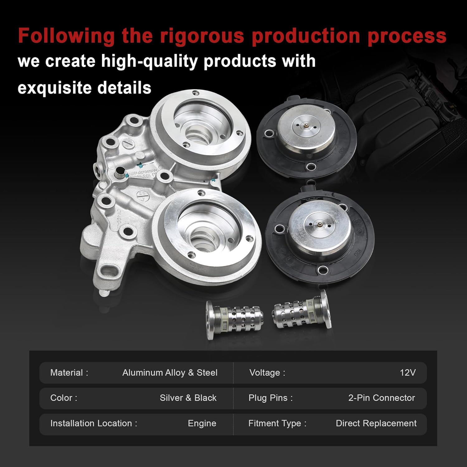 06L109259A Camshaft Bridge Bracket Bearing Mount with Control Valve Adjuster Magnet Kit Compatible with VW Golf Beetle Passat Tiguan Audi A1 A3 A4 A5 A6 A7 Q3 Q5 Q7 TT Skoda Seat