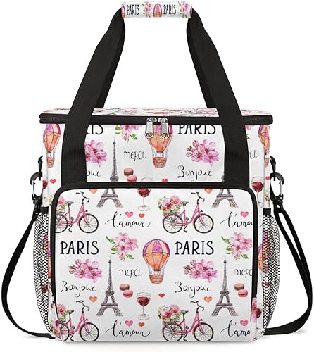 France Paris - Bolsa de viaje para cafetera, color rosa, compatible con Keurig K-Mini o K-Mini Plus, portátil, de una sola porción, con bolsillos