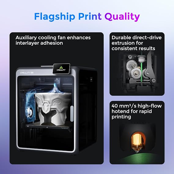 Creality Official K2 Combo(A) 3D Printer, Multi-Color Printing with CFS, 600mm/s High-Speed, AI Cameras, Full Auto-Leveling, Dual Z-Axis, 260x260x260mm Build Volume