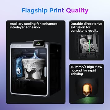 Creality Official K2 Combo(A) 3D Printer, Multi-Color Printing with CFS, 600mm/s High-Speed, AI Cameras, Full Auto-Leveling, Dual Z-Axis, 260x260x260mm Build Volume