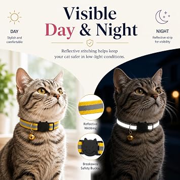 12-Pack Reflective Cat Collar Breakaway with Safety Elastic Band - Adjustable 7.5-12.5 Inch Lightweight Collar with Bell for Cats and Kittens