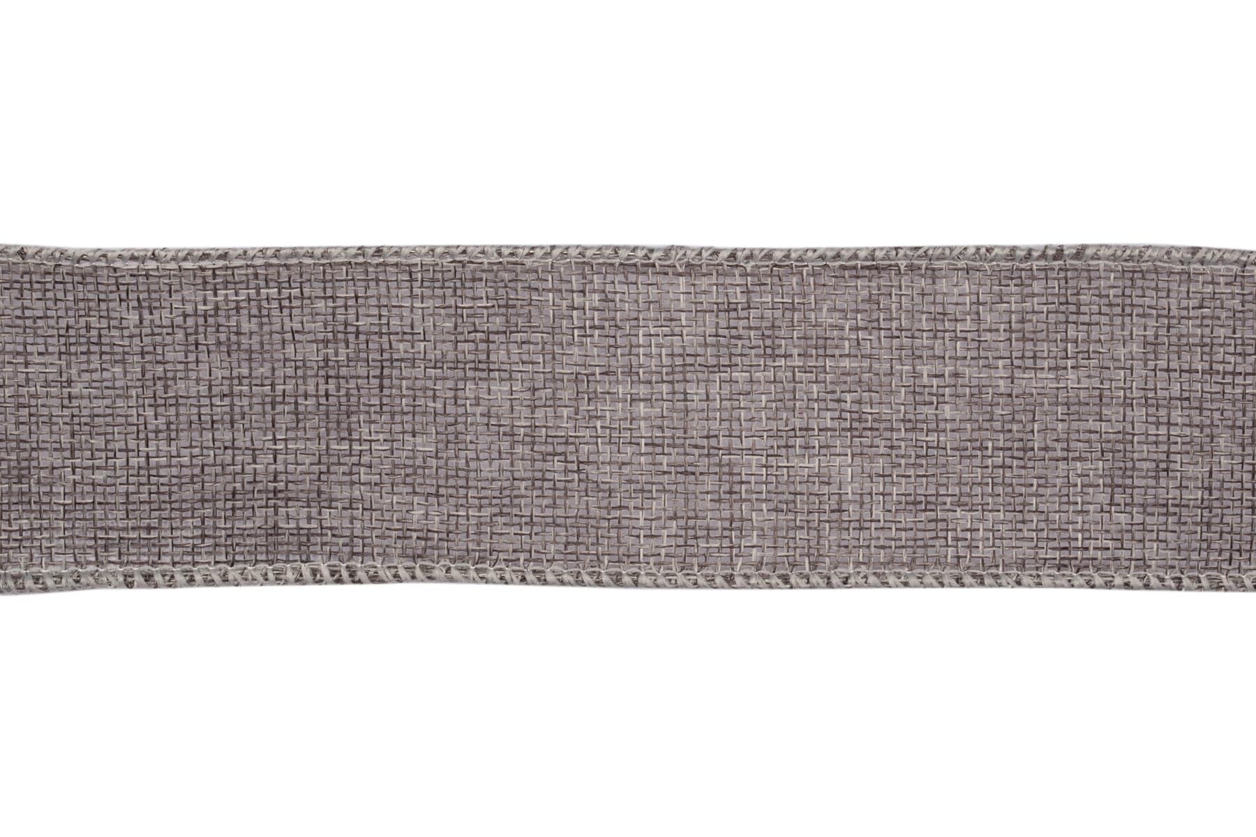 Ribbonitlux Metal Grey Burlap Wired Ribbon, 50mm x 18 Meters, Wired Edge Burlap Ribbon for Gift Wrapping Big Bow, Wreath - Image 2