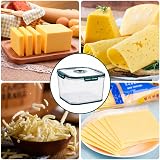 Hynorian Boîte à fromage pour réfrigérateur avec minuterie, fond d'écoulement, couvercle avec joint, boîte à fromage PET transparente, rangement empilable avec trou d'aération pour cuisine et - 6