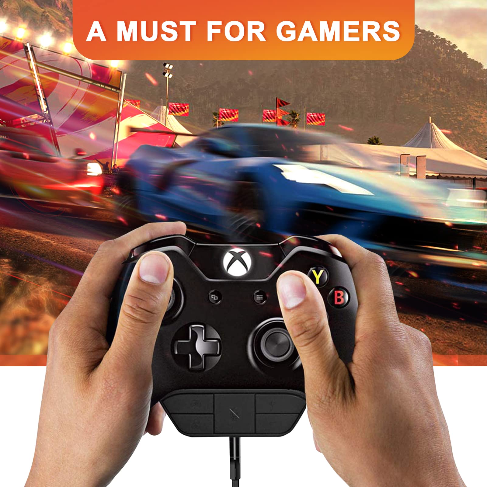 Adattatore stereo per Xbox One/One S/X/Elite 1/Elite2/Series S/X Controller - Regola il bilanciamento audio (gioco suono e chat vocale), volume, microfono direttamente, bassa latenza