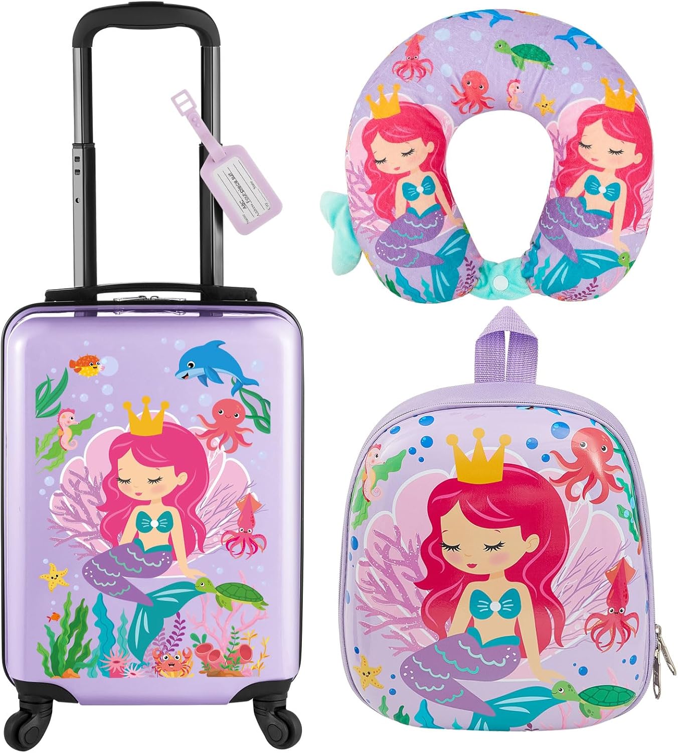Little Mermaid Little Girl Suitcases Kids Luggage Set Sanwuta 17
