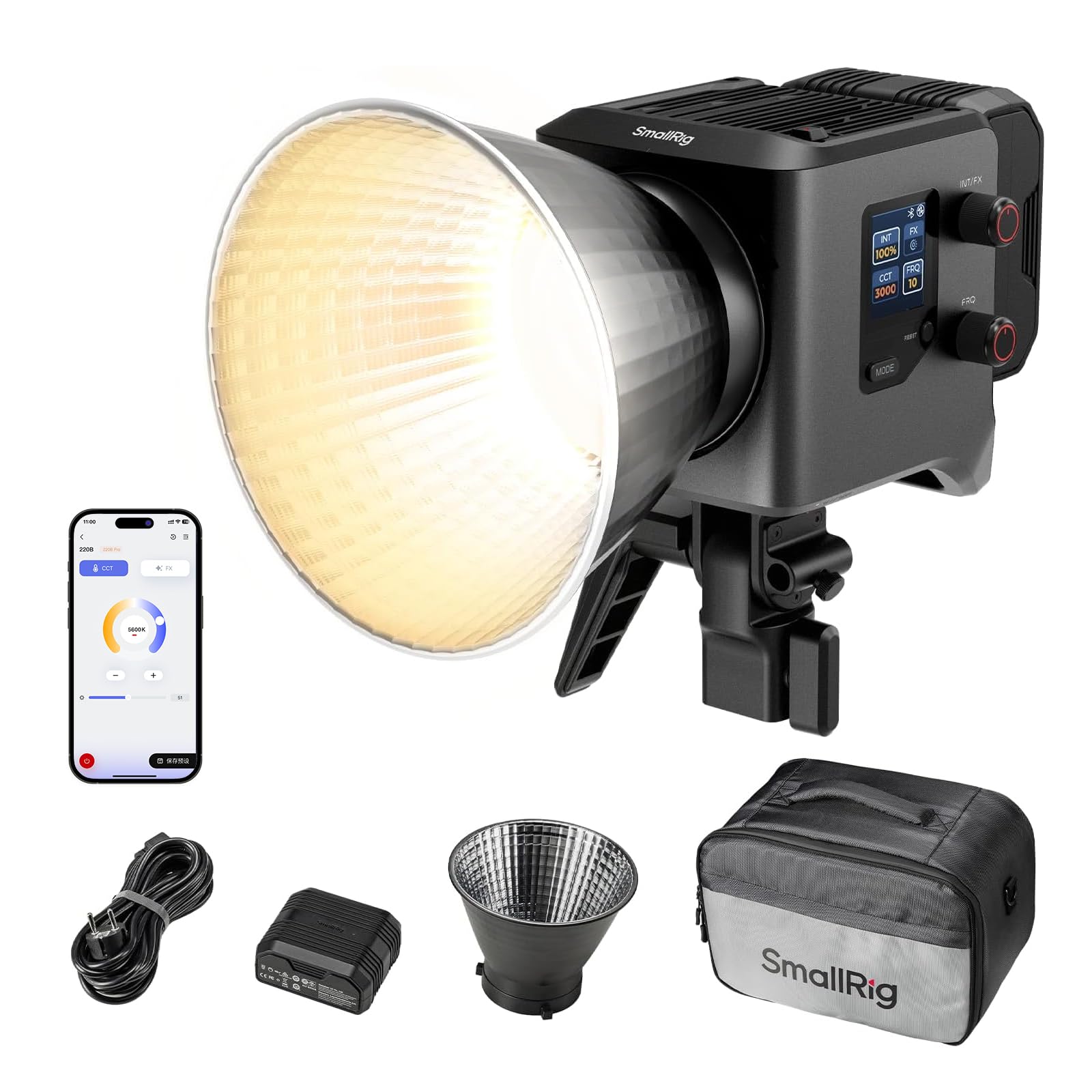 Amazon.com : SMALLRIG RC 220B Pro 220W COB Video Light, Bi-Colour 