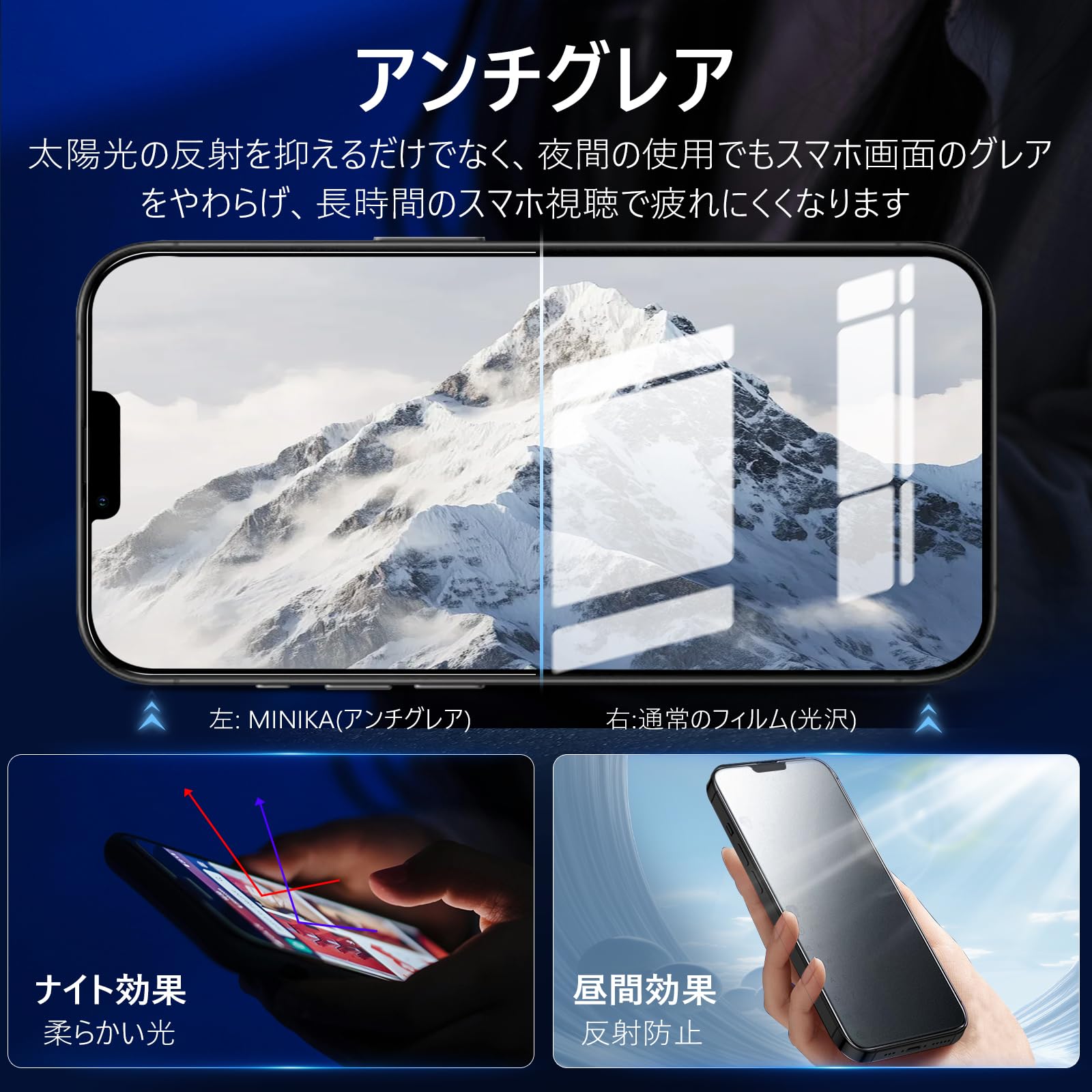 Amazon | MINIKA 【アンチグレアフィルム】 iPhone 14 Plus 用の 保護 