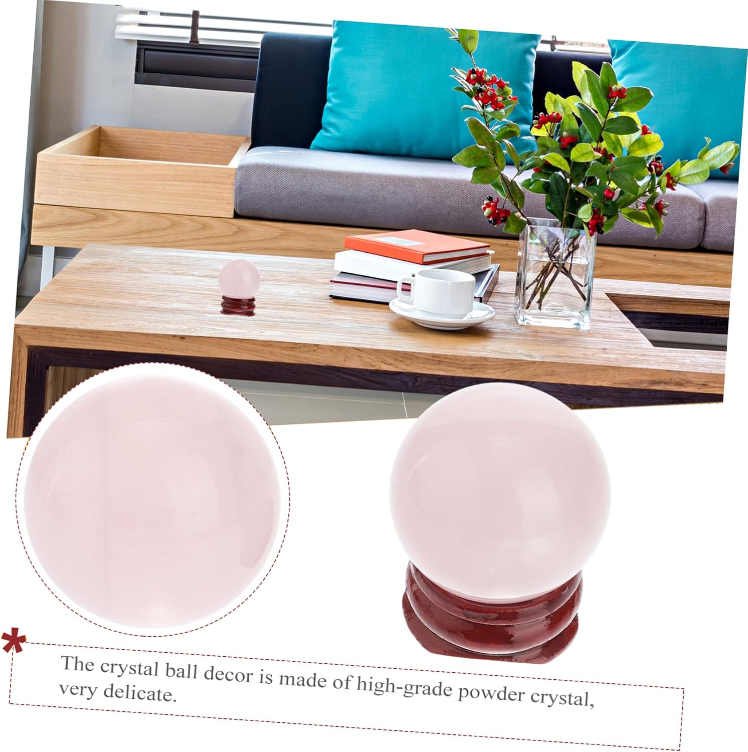 Amosfun 3pcs Delicate Crystal Ball Decor Sphere for Desk Home Decor Balls Decorative Sphere