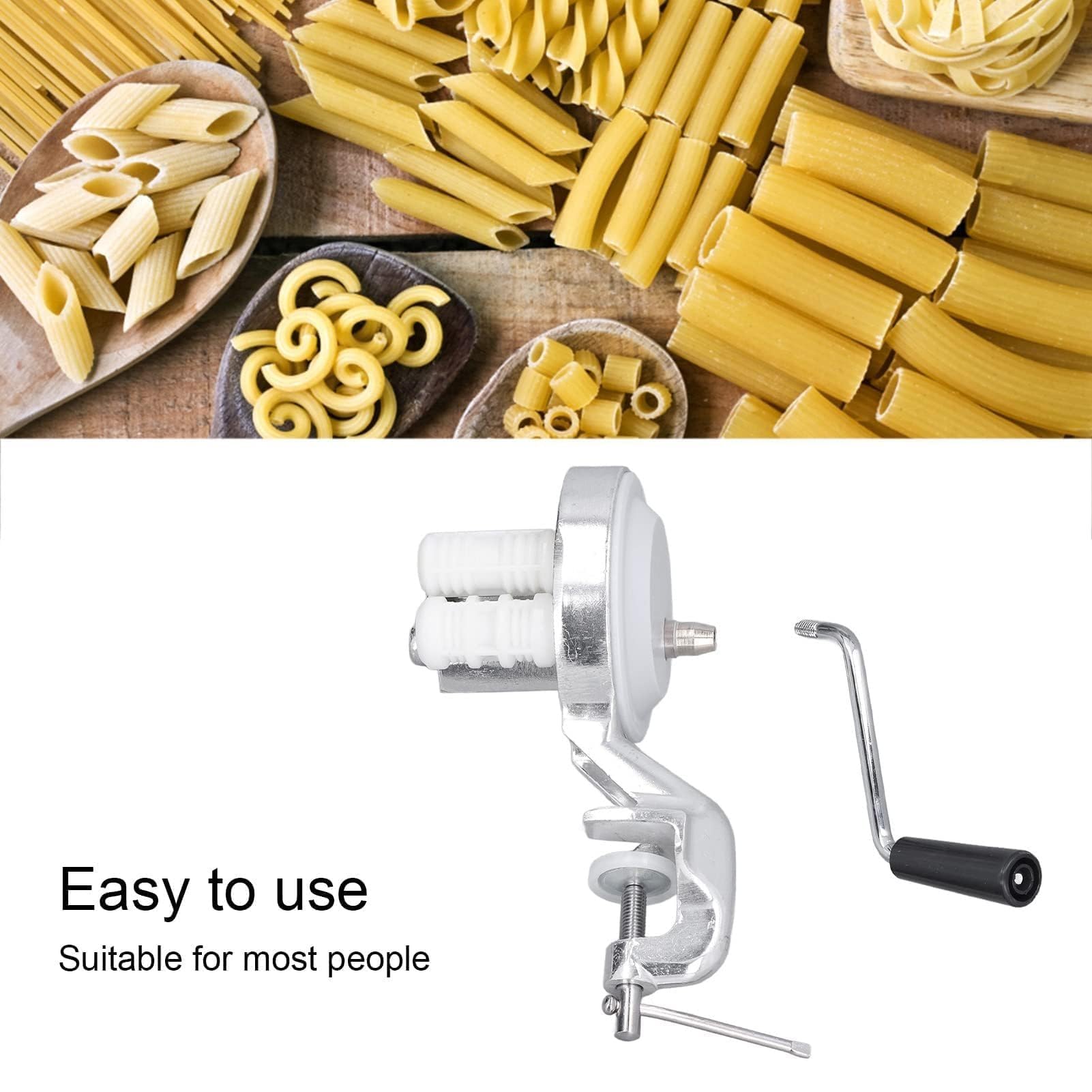 Manuelle Nudelmaschine, Teigpresse, Makkaroni & Cavatelli Maschine, Nudelroller für Lasagne, Gnocchi, Fettuccine, Spaghetti, hausgemachte frische Pasta