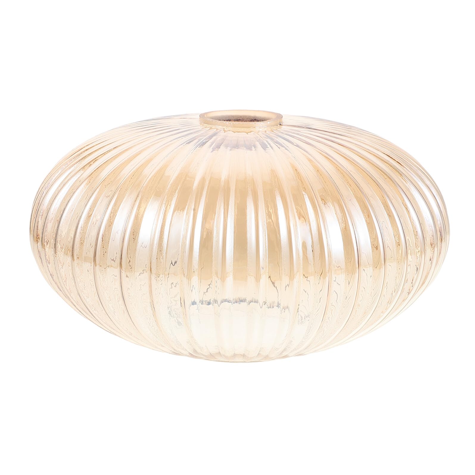 NOLITOY Pantalla de Lámpara Colgante de Vidrio Rayas Color Ámbar Tamaño 25x15 Cm Pantalla Decorativa Esférica para Lámpara de Techo y Ventilador Reemplazo Resistente