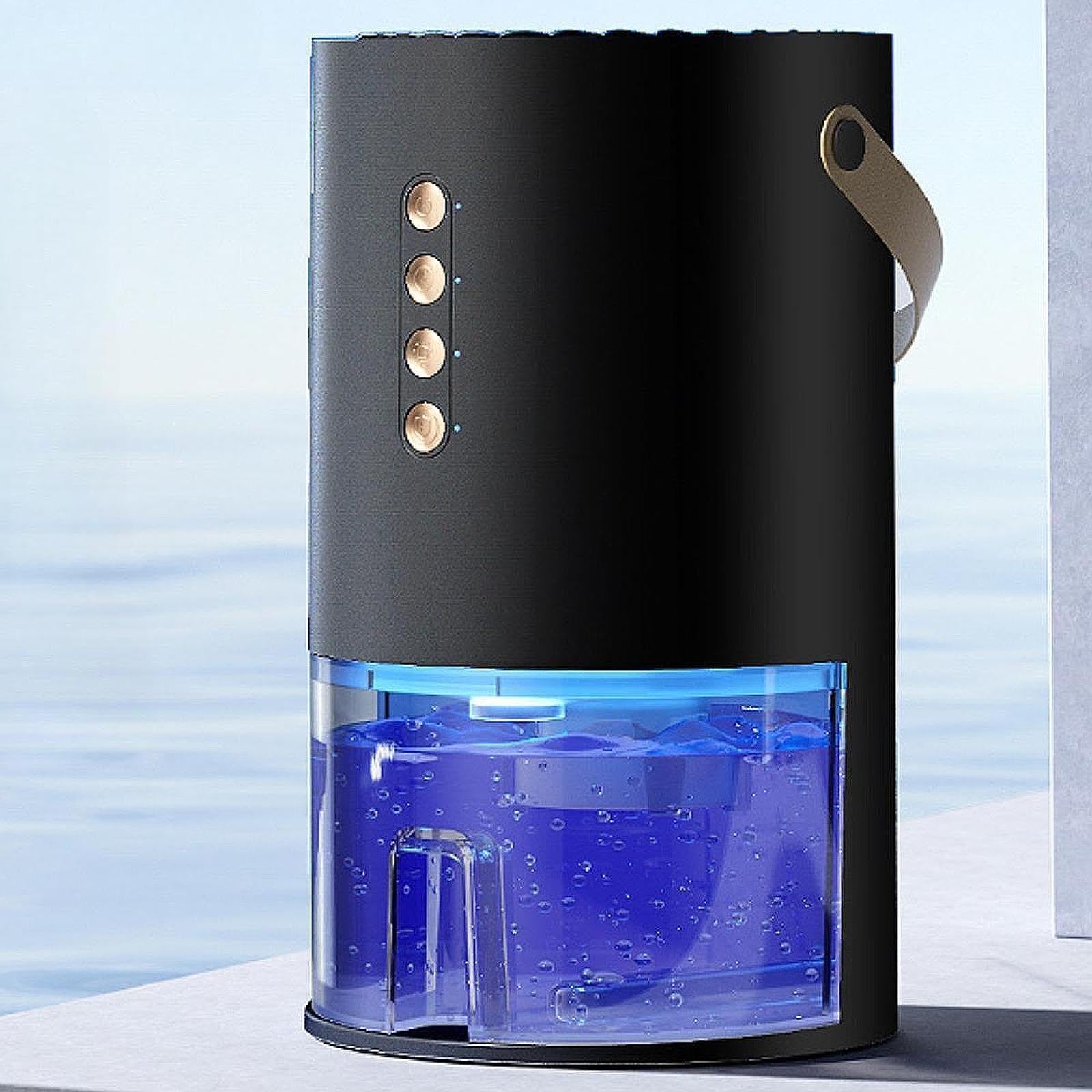 Generic Deumidificatore elettrico per ambienti, serbatoio acqua 1L, design compatto per bagno, Nero