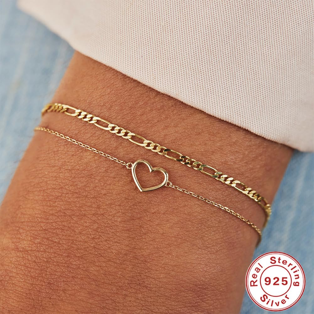 LYGXWJFC Bracciale Rigido in Argento Sterling, Chiusura a Molla Lusso Leggero di Fascia Alta S925 Argento Sterling Hollow Love Bracciale impilabile Versatile Lucido, Gioielli energetici per Le Donne