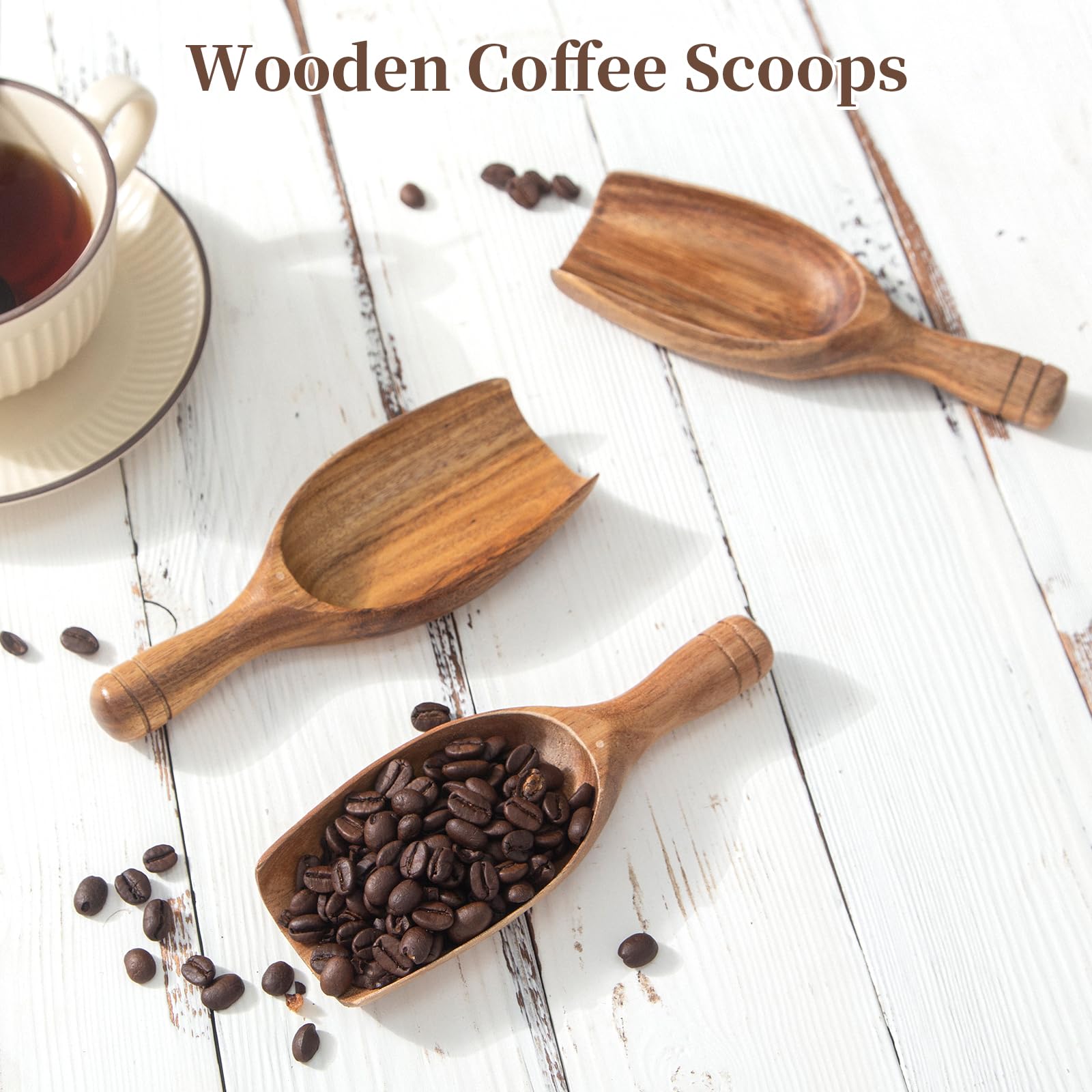 LEBAMI Kaffeelöffel aus Holz für gemahlenen Kaffee (150) (4)