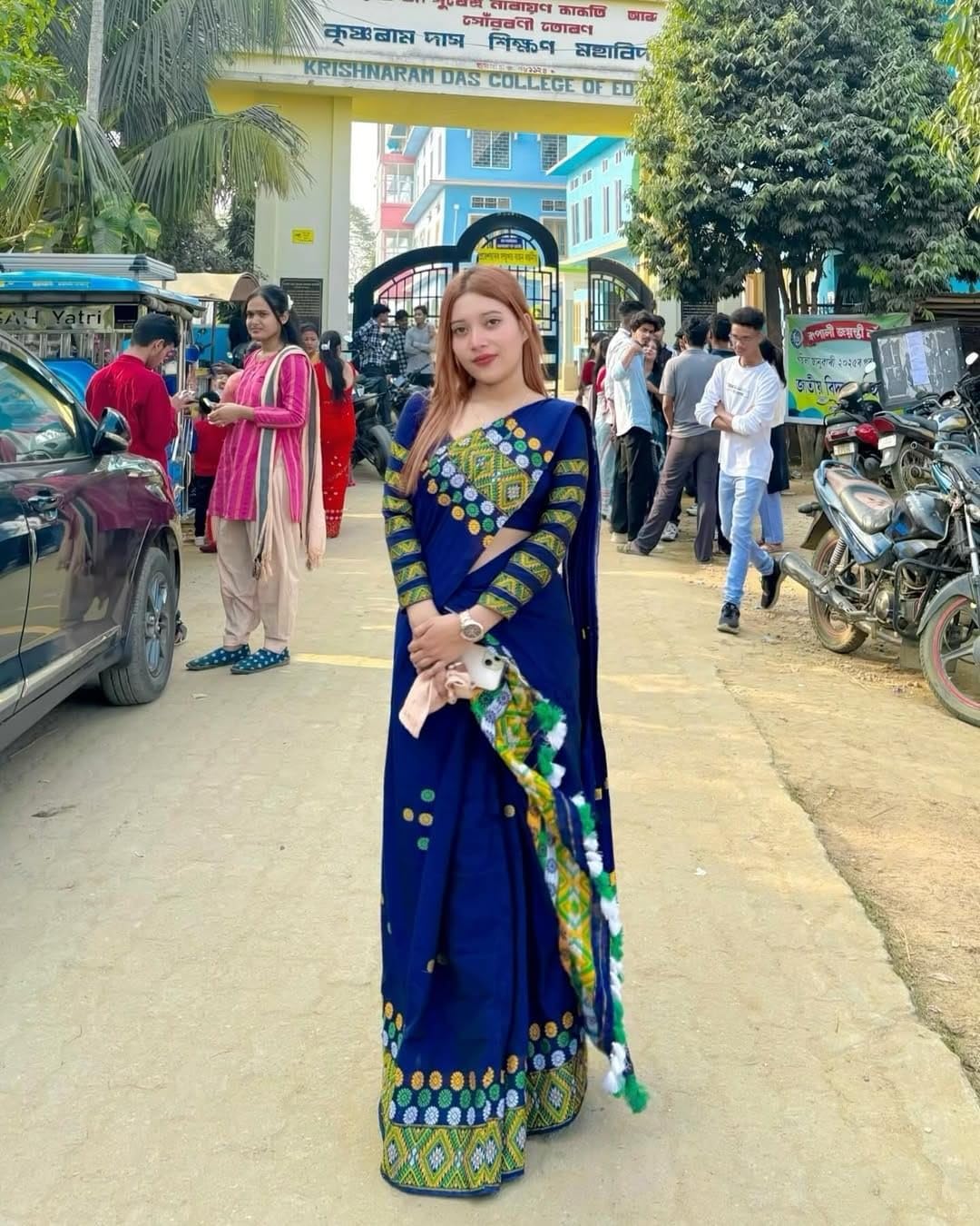 divine fabrics AC Cotton Jura Mekhela Chador, Navy Blue, Woven Design,Traditional Assamese Wear !! This item is Not a saree, It's Mekhela for Assamese people-picture-40