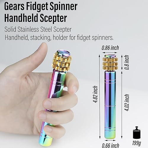 Miniatura 2 de FREELOVE Copper Gears Linkage Fidget Spinner Juguetes para adultos, Mini pequeños spinners de metal silencioso rodamiento premium, apilable,