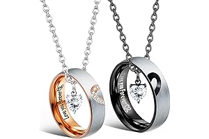 Exquisite His and Hers Matching Necklace and Ring Set: A Token of Love and Connection