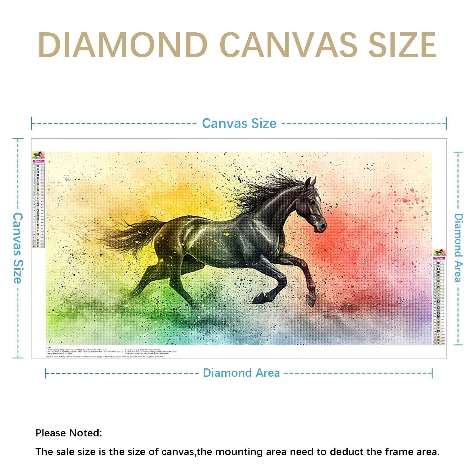 Diamond Painting Tier Diamant Painting Bilder Erwachsene Pferd, DIY Set Erwachsene Crystal Art, 5D Diamond Art Viereckige Steine, Strass Stickerei Kreuzstich Mosaik für Zimmer Deko 200x100cm 0J-980