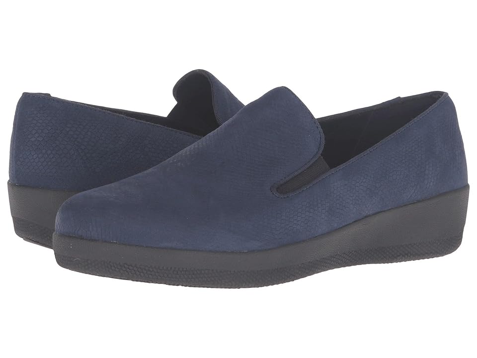 

FitFlop Superskate (Midnight Navy Snake Embossed) Women's Clog/Mule Shoes, Blue