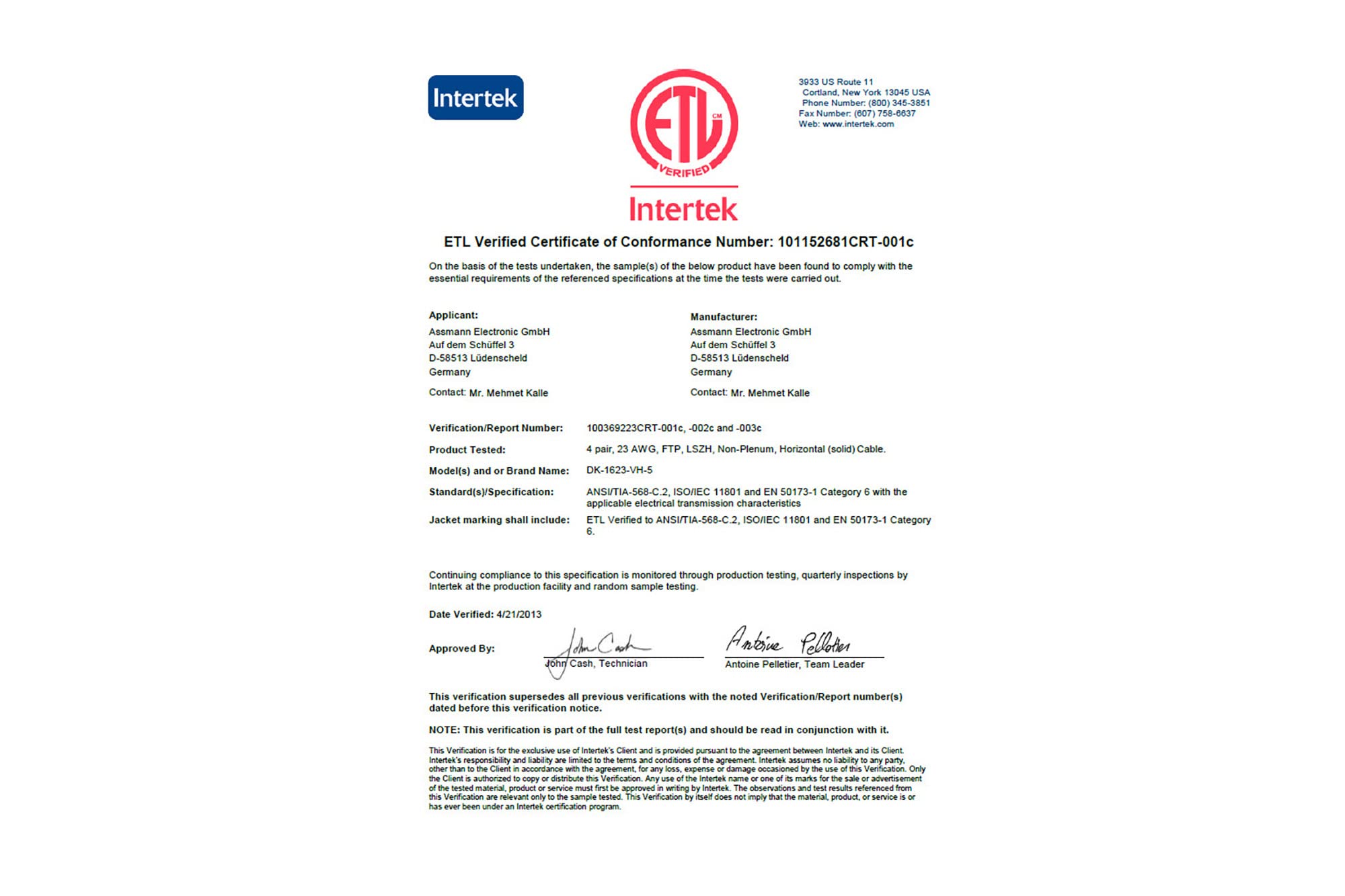Digitus DK1623VH1 Matassa, Cavo Solido, Schermato F-Utp per Reti, Categoria 6 in Rame Halogenfree, 100 mt, Simplex - LSZH-1 - Eca, Cat-6 - F-UTP - 100m