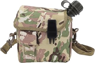 Gavigain Outdoor Water Canteen, 1.5L Large Capacity Outdoor Water Bottle Handheld Portable Flat Camping with D Shaped Buckle & Adjustable Strap Buckle for Camping, Backpacking, Hiking