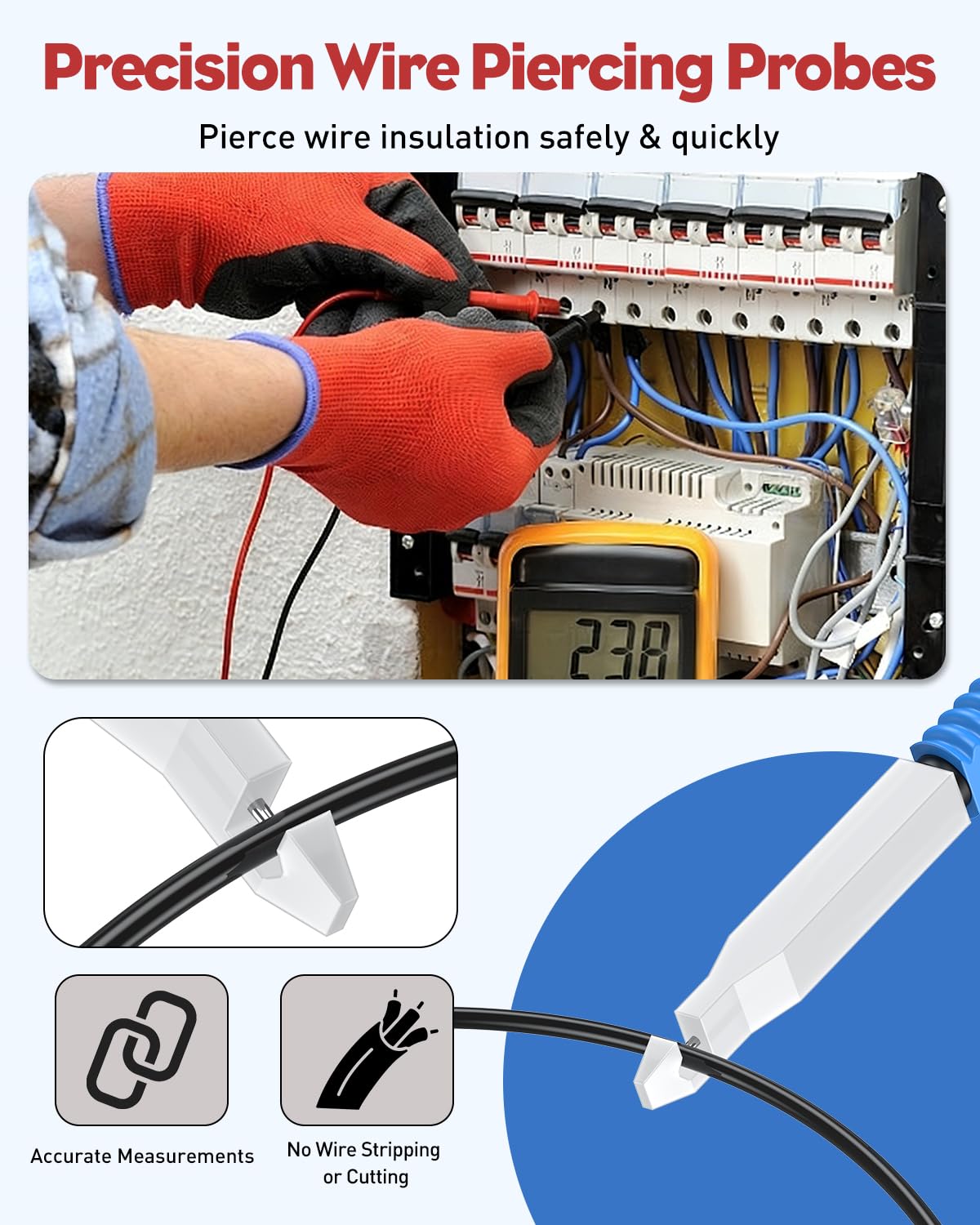 Vibit 30 Pcs Back Probe Kit Automotive Banana Plug Alligator Test Leads — Amazon image 5