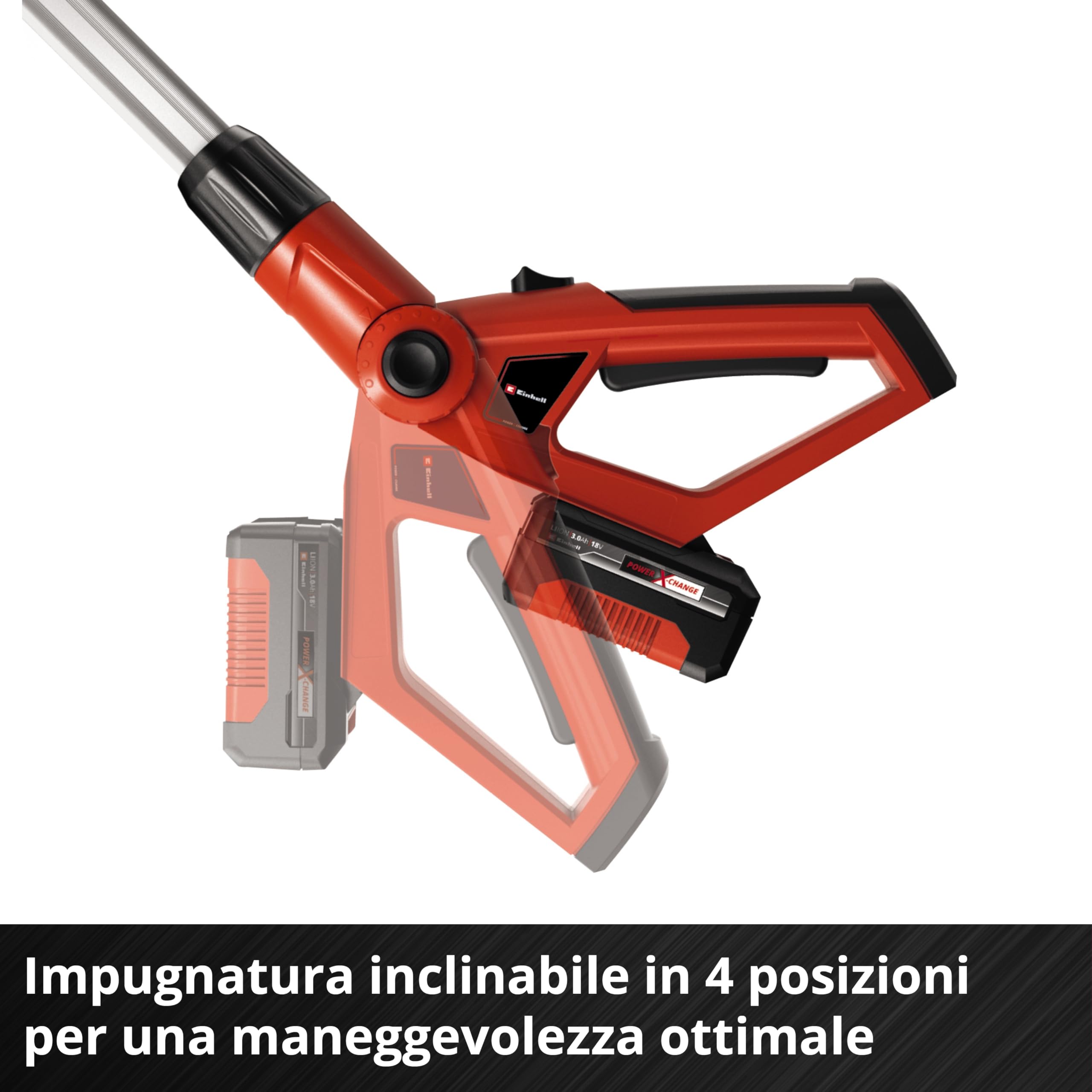 Einhell GE-HH 18/45 Li T-Solo Tagliasiepi telescopico a batteria Power X-Change (lungh.barra 450 mm, lungh. Taglio 400 mm, passo denti 16 mm, senza batteria e caricabatteria)