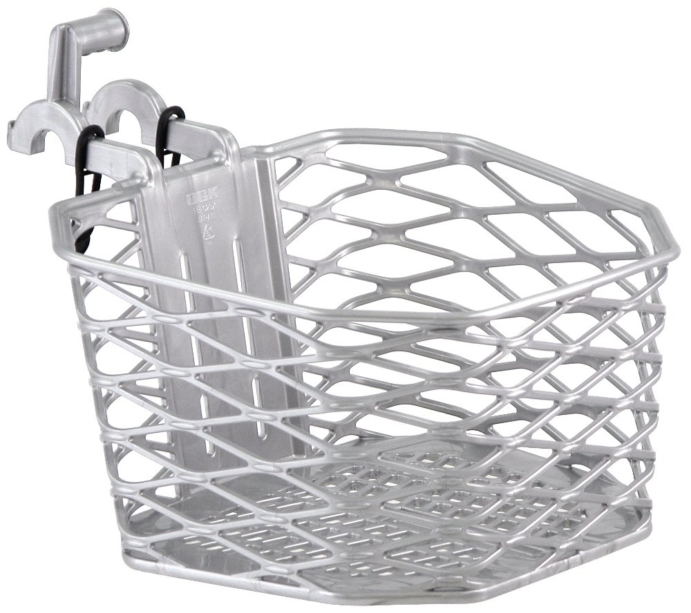 OGK atb-80, Cross Bike Basket w/FB - 029x Aluminum Silver
