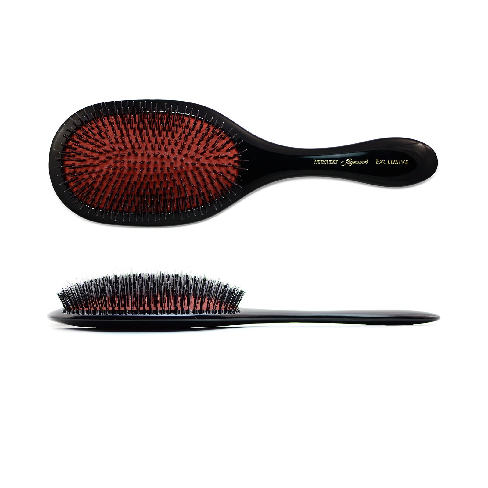 HERCULES SÄGEMANN - 2241 Paddle Brush | pielęgnująca szczotka do włosów naturalnych | szczotka Ebonit z włosiem dzika i sztyftami poliamidowymi | szczotka do pielęgnacji długich włosów