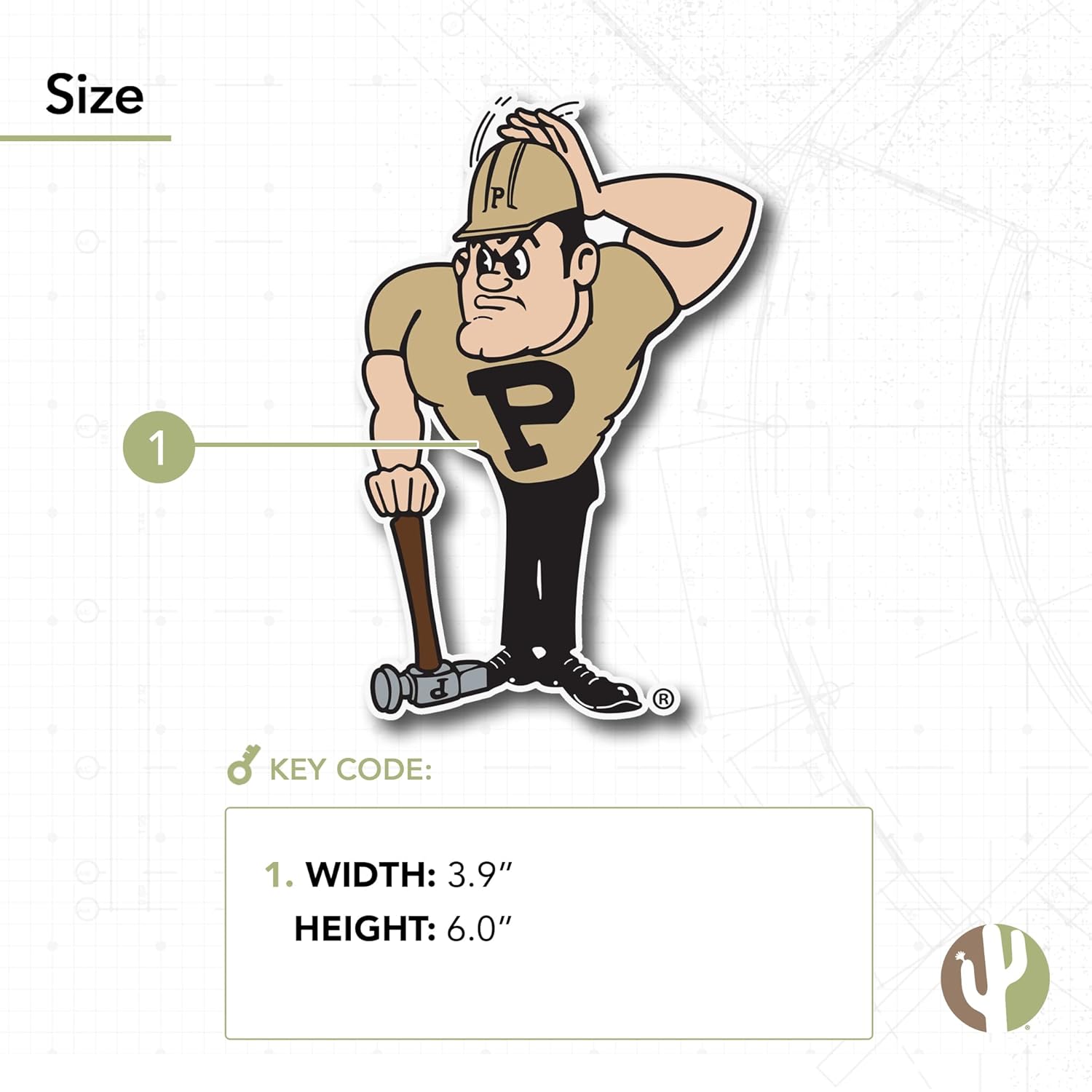 Desert Cactus Purdue University Sticker Boilermakers Vinyl Decal Laptop Water Bottle Car Scrapbook (IND 31) - Image 3