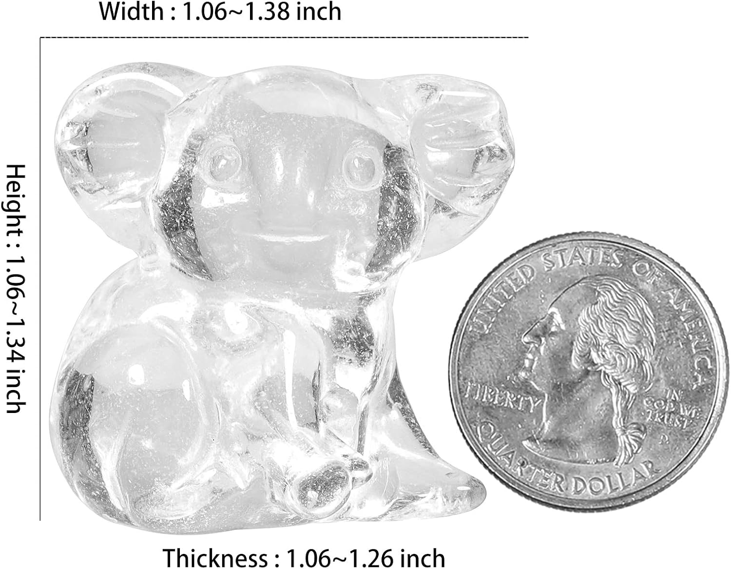 mookaitedecor Rock Quartz Mini Carved Koala Stone Animal Statue - Image 3