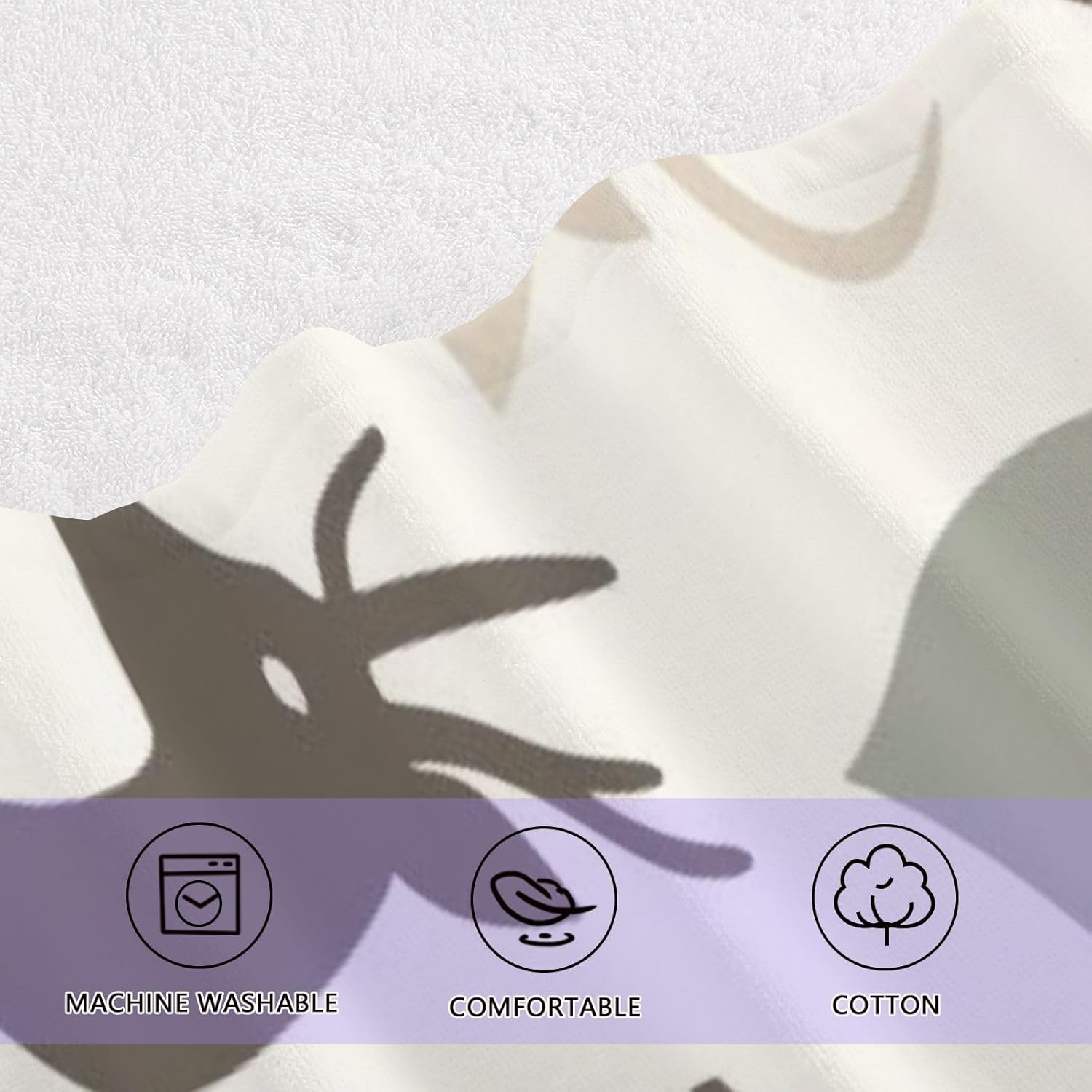 Hand Towels Premium Soft and Highly Absorbent Vector Deer 2 Pcs Towels for Bathroom Set 100% Cotton Decorative Face Towels