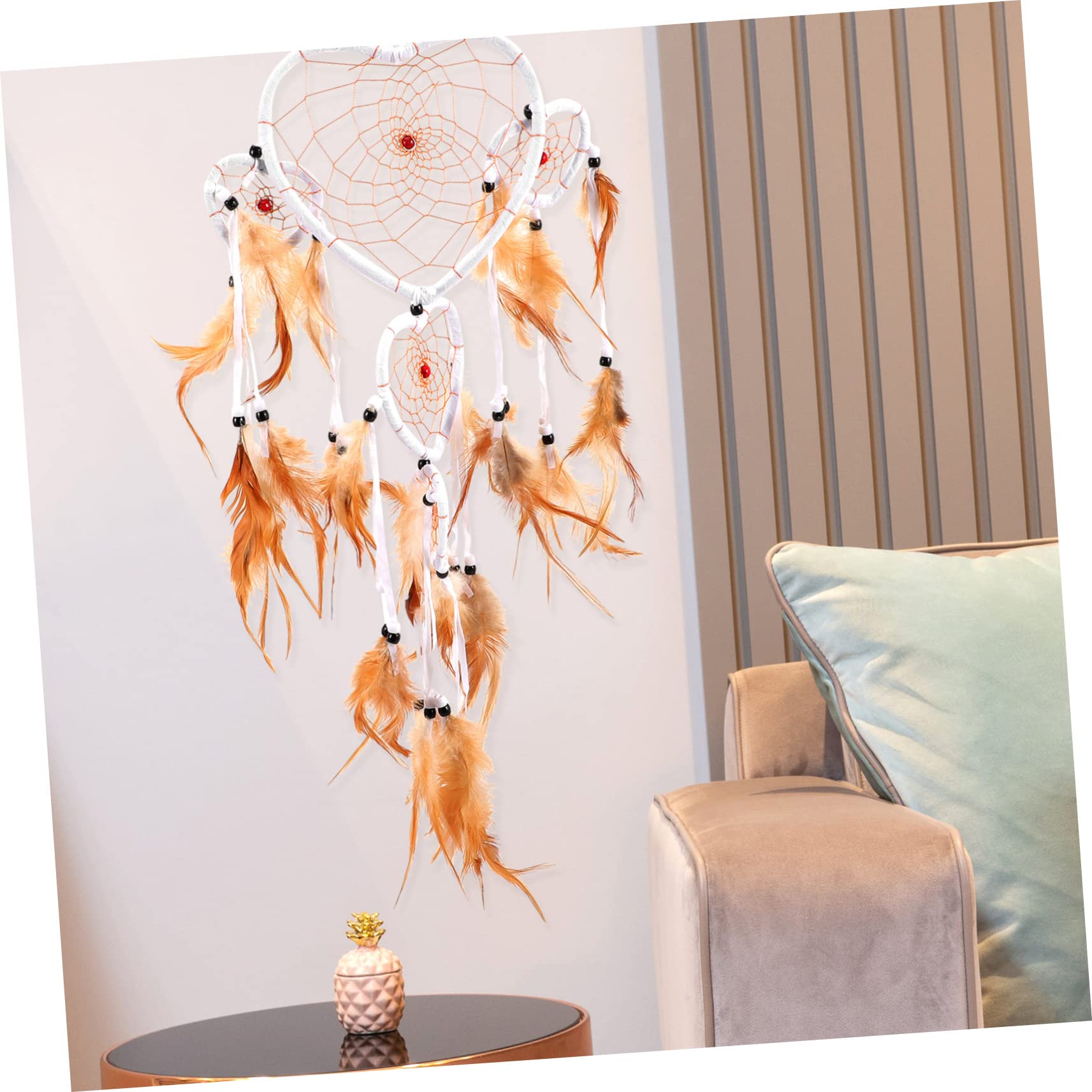 Zerodeko 3stücke Delicate Plume Dreamcatcher Dekoration Für Zuhause Herzförmiger Makramee Mit Federn Für Wohnzimmer Und Schlafzimmer Schafft Eine Romantische Atmosphäre