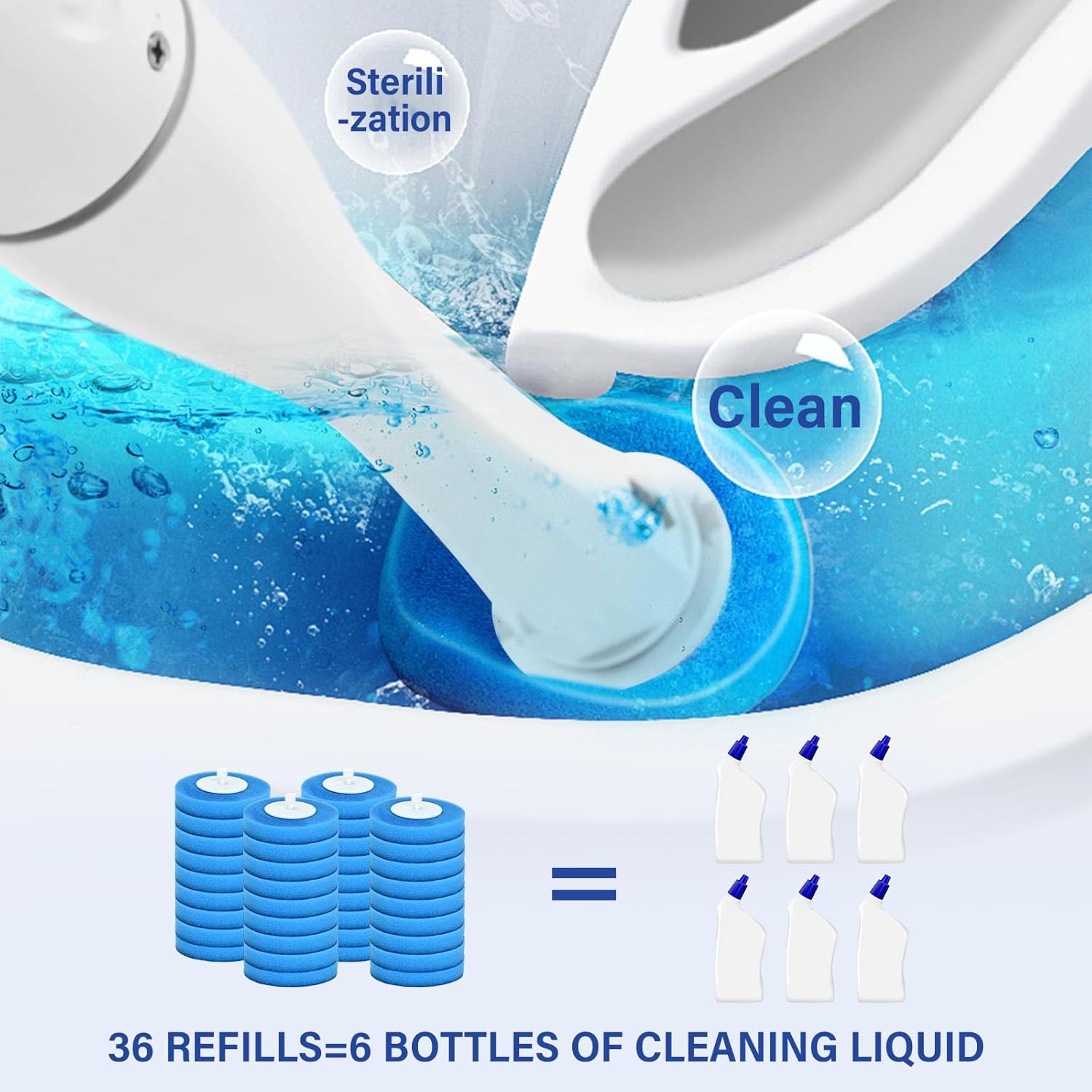 Electric Toilet Brush Scrubber and Holder Set,Electric Toilet Bowl Cleaning Kit with 8 Disposable Refill Heads,Hard Nylon Brush and Soft Silicone Brush