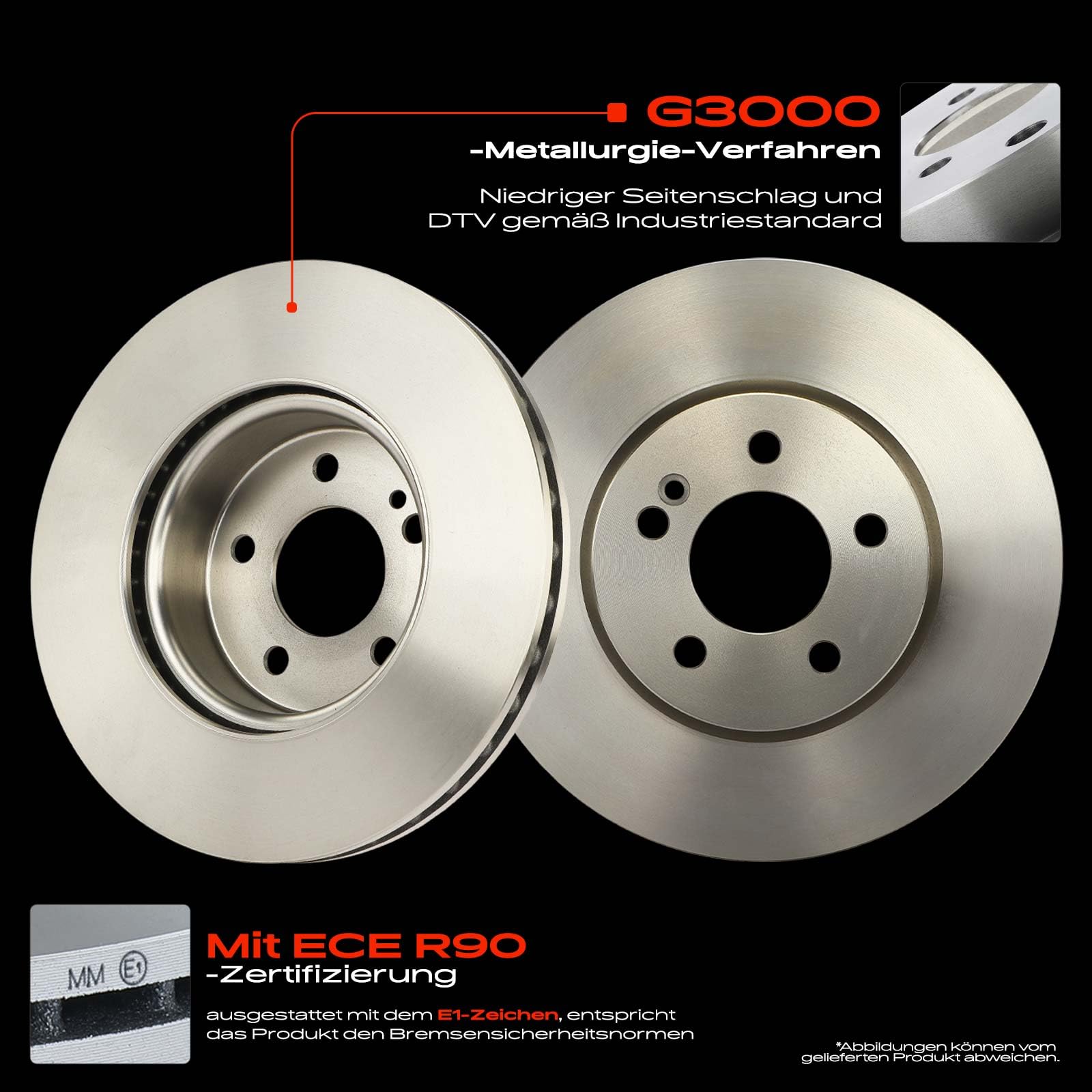 Frankberg Bremsensatz inkl. 2x Bremsscheiben + 4x Bremsbeläge Vorne Kompatibel mit C-Klasse T-Model S205 C-Klasse W205 C-Klasse Cabriolet A205 Replace# 0004208700