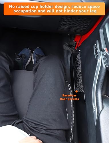 Miniatura 7 de Savadicar DP4 - Bolsillos de almacenamiento para puerta delantera sin portavasos, organizador de caja de inserción lateral de puerta para Jeep