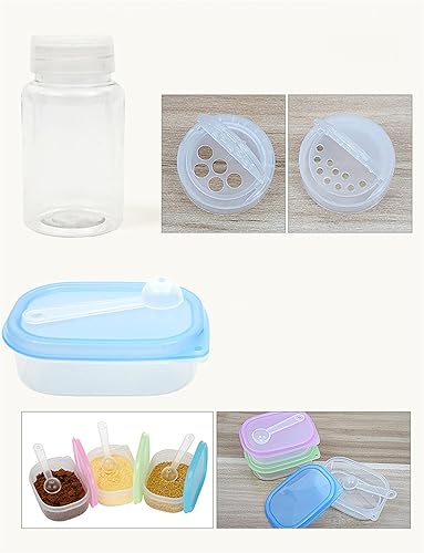 Miniatura 4 de FantasyDay 10 frascos de plástico PET para especias a prueba de humedad con tapa, para camping, picnic, cocina al aire libre, mezclador de especias,