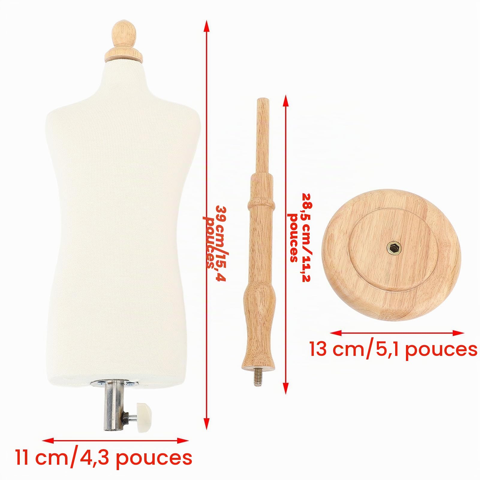 Fdit Torse de Mannequin pour Homme pour la Couture, la Conception et L'affichage avec Une fonctionnalité Polyvalente