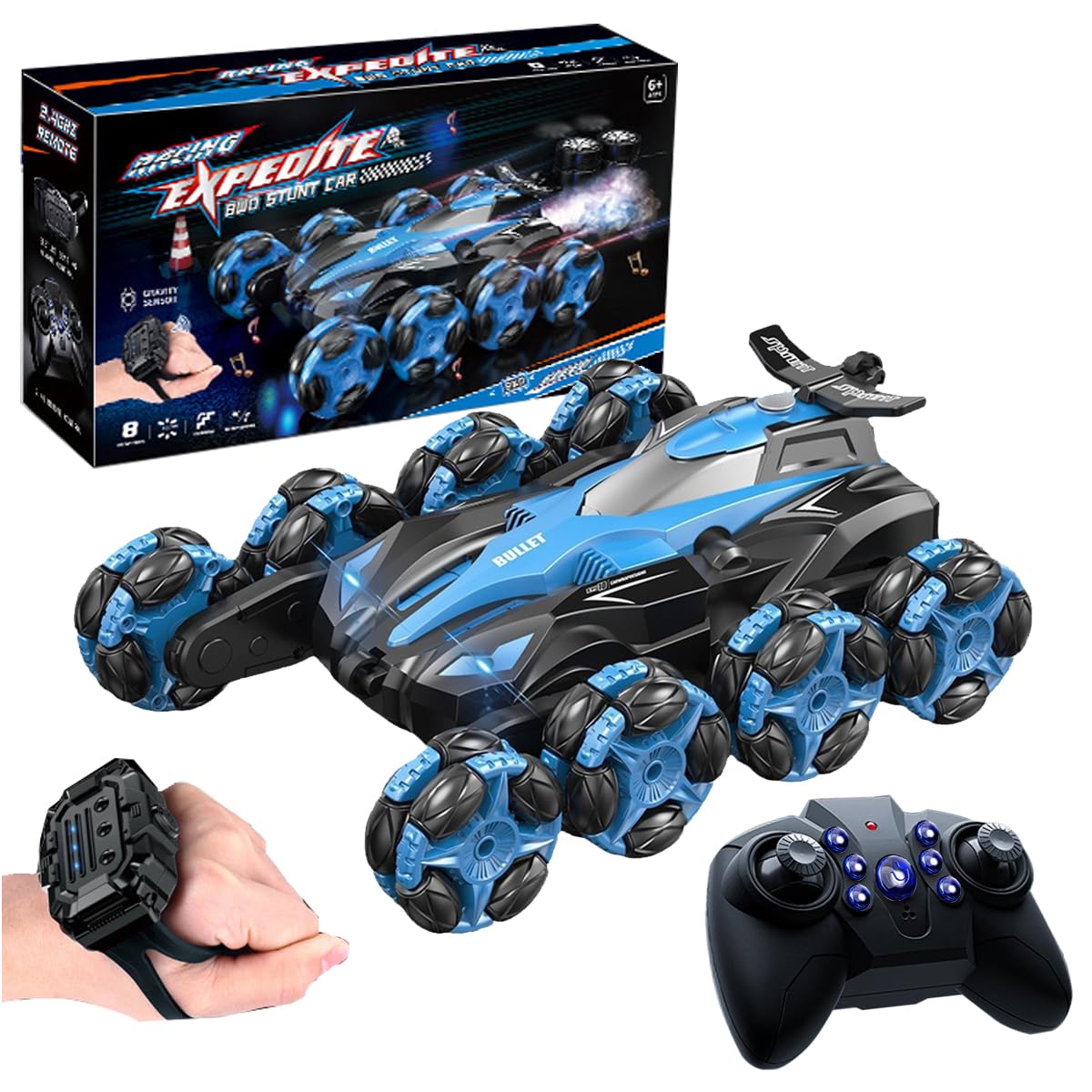 SSDRACING リモコンカー、ブルー 1/8 Amazon.co.jp: ラジコンカー 8WD ジェスチャーセンシング リモコンカー